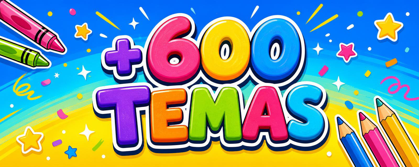 Mais de 600 temas
